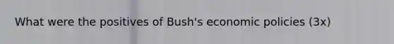 What were the positives of Bush's economic policies (3x)