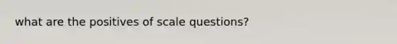 what are the positives of scale questions?