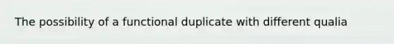 The possibility of a functional duplicate with different qualia