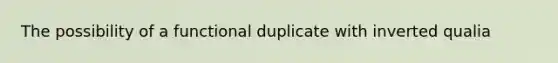 The possibility of a functional duplicate with inverted qualia