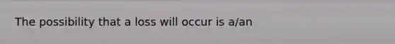 The possibility that a loss will occur is a/an