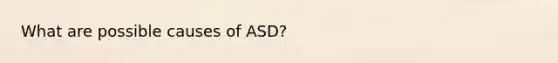 What are possible causes of ASD?