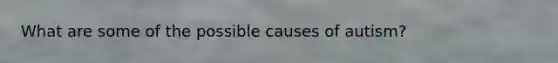 What are some of the possible causes of autism?