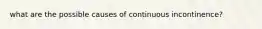 what are the possible causes of continuous incontinence?