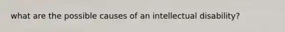 what are the possible causes of an intellectual disability?