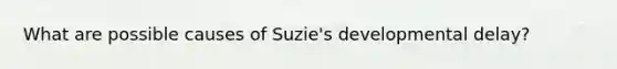 What are possible causes of Suzie's developmental delay?