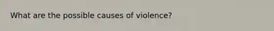 What are the possible causes of violence?