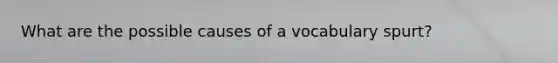 What are the possible causes of a vocabulary spurt?