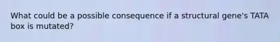 What could be a possible consequence if a structural gene's TATA box is mutated?