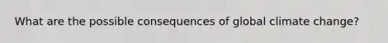 What are the possible consequences of global climate change?
