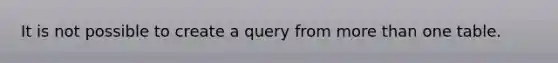 It is not possible to create a query from more than one table.