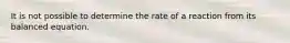 It is not possible to determine the rate of a reaction from its balanced equation.