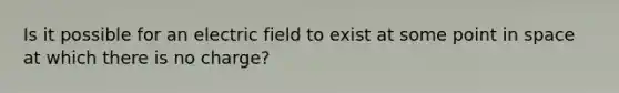 Is it possible for an electric field to exist at some point in space at which there is no charge?