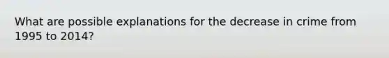 What are possible explanations for the decrease in crime from 1995 to 2014?