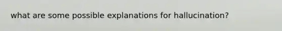 what are some possible explanations for hallucination?