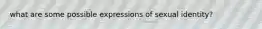 what are some possible expressions of sexual identity?