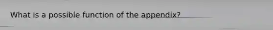 What is a possible function of the appendix?