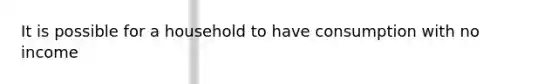It is possible for a household to have consumption with no income
