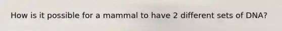 How is it possible for a mammal to have 2 different sets of DNA?