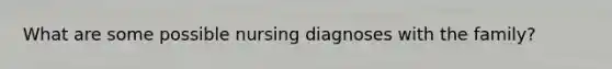 What are some possible nursing diagnoses with the family?