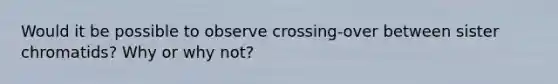 Would it be possible to observe crossing-over between sister chromatids? Why or why not?