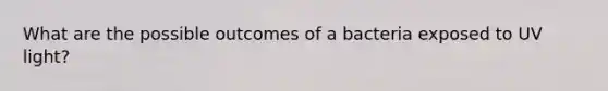 What are the possible outcomes of a bacteria exposed to UV light?