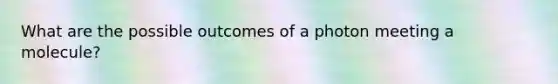 What are the possible outcomes of a photon meeting a molecule?