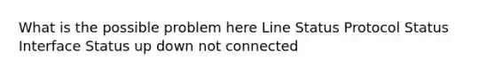 What is the possible problem here Line Status Protocol Status Interface Status up down not connected