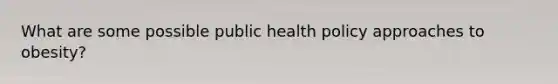 What are some possible public health policy approaches to obesity?