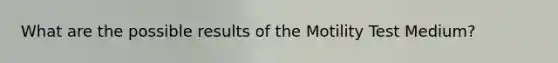 What are the possible results of the Motility Test Medium?