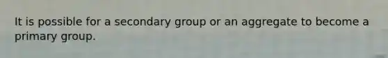 ​It is possible for a secondary group or an aggregate to become a primary group.