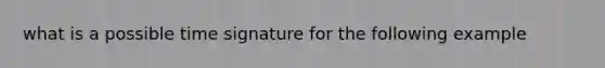 what is a possible time signature for the following example