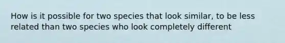 How is it possible for two species that look similar, to be less related than two species who look completely different