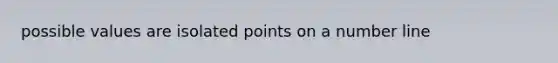 possible values are isolated points on a number line