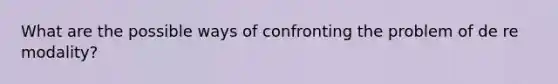 What are the possible ways of confronting the problem of de re modality?