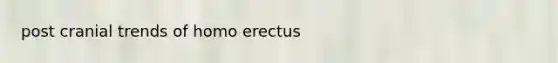 post cranial trends of homo erectus