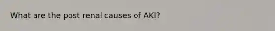 What are the post renal causes of AKI?