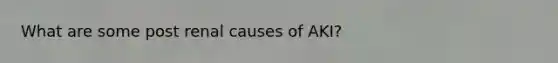 What are some post renal causes of AKI?