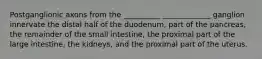 Postganglionic axons from the __________ _____________ ganglion innervate the distal half of the duodenum, part of the pancreas, the remainder of the small intestine, the proximal part of the large intestine, the kidneys, and the proximal part of the uterus.