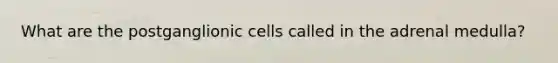 What are the postganglionic cells called in the adrenal medulla?