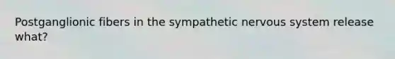 Postganglionic fibers in the sympathetic nervous system release what?