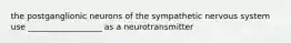 the postganglionic neurons of the sympathetic nervous system use __________________ as a neurotransmitter