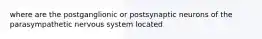 where are the postganglionic or postsynaptic neurons of the parasympathetic nervous system located