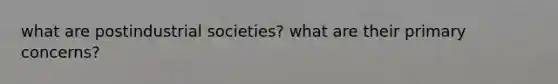 what are postindustrial societies? what are their primary concerns?
