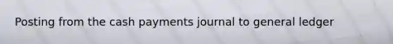 Posting from the cash payments journal to general ledger