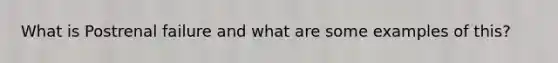 What is Postrenal failure and what are some examples of this?