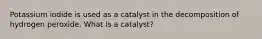 Potassium iodide is used as a catalyst in the decomposition of hydrogen peroxide. What is a catalyst?