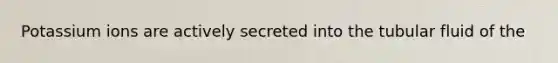 Potassium ions are actively secreted into the tubular fluid of the