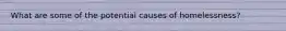 What are some of the potential causes of homelessness?
