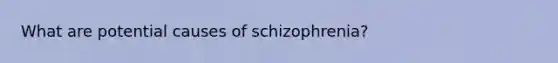 What are potential causes of schizophrenia?